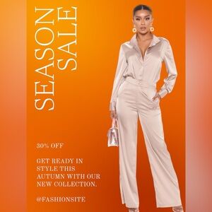 NWT  *sold-out Favorite Satin Pant Set - Taupe Size 1x